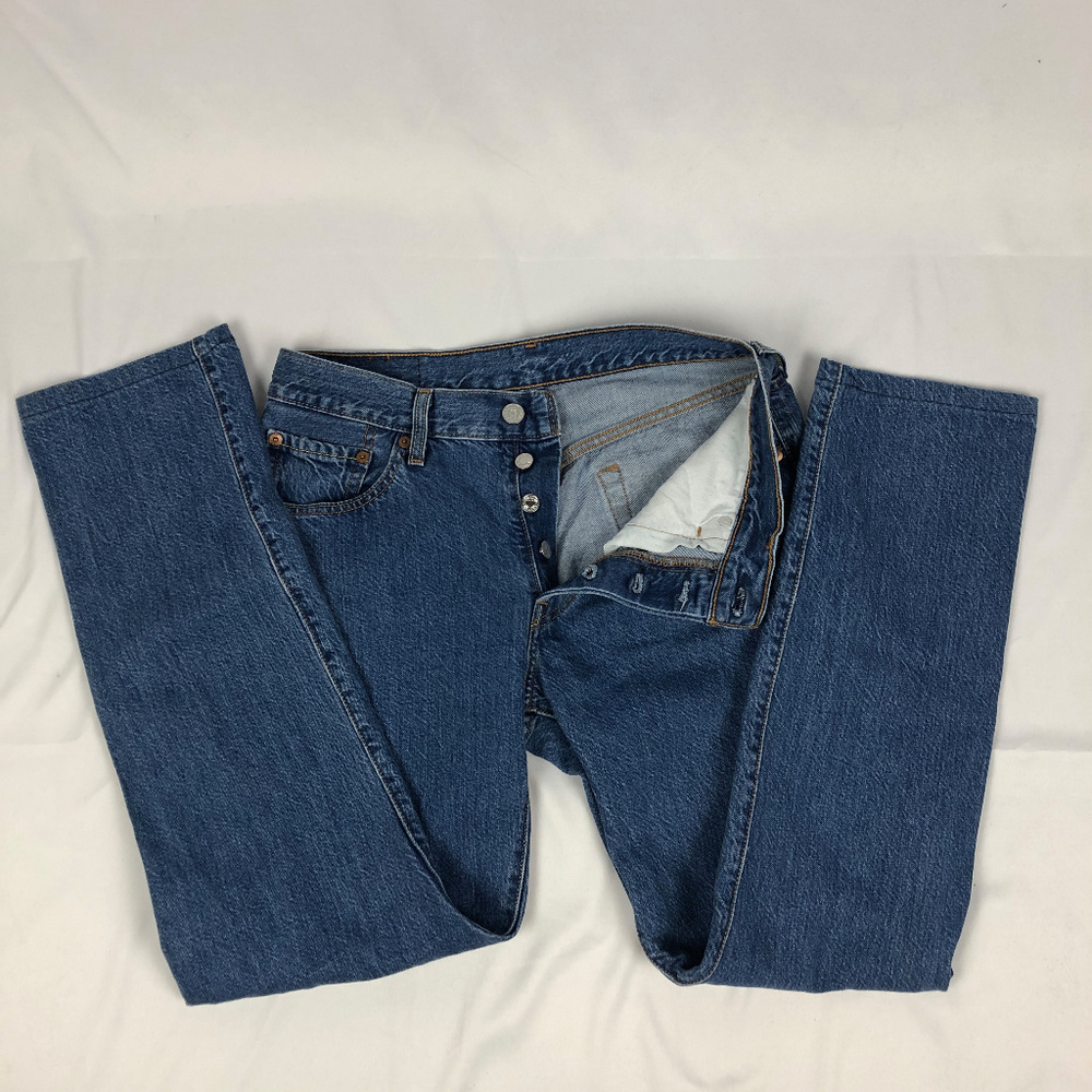 Levi's 501 Button Fly Straight Leg Jeans W - Picture 2 of 8